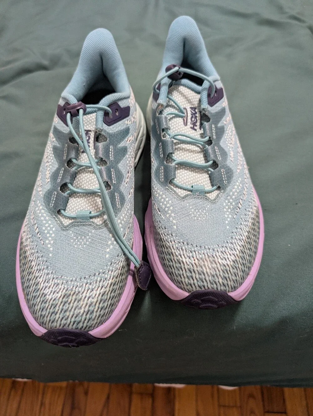 HOKA Girl's Running Shoe in Light Blue & Lavender